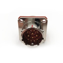 Y50X-1412ZJ10 Flange Socket 14 Shell Size Bayonet Coupling Solder Cup 12 Pin Nickel Plating Male Socket