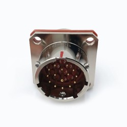 Y50X-1415ZJ10 Flange Socket 14 Shell Size Bayonet Coupling Solder Cup 15 Pin Nickel Plating Male Socket
