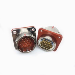 Y50X-1419ZJ10 Flange Socket 14 Shell Size Bayonet Coupling Solder Cup 19 Pin Nickel Plating Male Socket