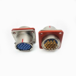 Y50X-1419ZK10 Flange Socket 14 Shell Size Bayonet Coupling Solder Cup 19 Pin Nickel Plating Female Socket