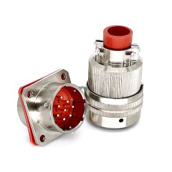 Y50X-1614ZJ10 Flange Socket 16 Shell Size Bayonet Coupling Solder Cup 14 Pin Nickel Plating Male Socket
