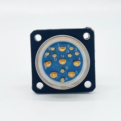 Y50X-1614ZJ10 Flange Socket 16 Shell Size Bayonet Coupling Solder Cup 14 Pin Nickel Plating Male Socket