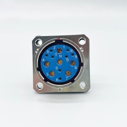 Y50X-1614ZK10 Flange Socket 16 Shell Size Bayonet Coupling Solder Cup 14 Pin Nickel Plating Female Socket