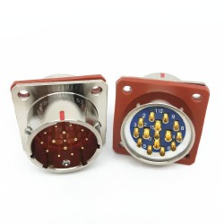Y50X-1615ZJ10 Flange Socket 16 Shell Size Bayonet Coupling Solder Cup 15 Pin Nickel Plating Male Socket