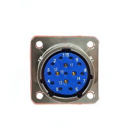Y50X-1615ZK10 Flange Socket 16 Shell Size Bayonet Coupling Solder Cup 15 Pin Nickel Plating Female Socket