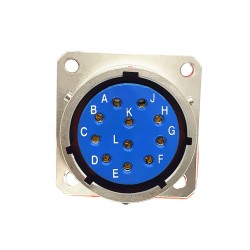 Y50X-1811ZK10 Flange Socket 18 Shell Size Bayonet Coupling Solder Cup 11 Pin Nickel Plating Female Socket