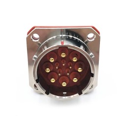 Y50X-1813ZJ10 Flange Socket 18 Shell Size Bayonet Coupling Solder Cup 13 Pin Nickel Plating Male Socket