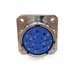 Y50X-1813ZK10 Flange Socket 18 Shell Size Bayonet Coupling Solder Cup 13 Pin Nickel Plating Female Socket