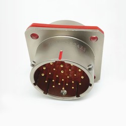 Y50X-1824ZJ10 Flange Socket 18 Shell Size Bayonet Coupling Solder Cup 24 Pin Nickel Plating Male Socket
