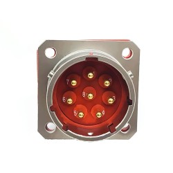 Y50X-188ZJ10 Flange Socket 18 Shell Size Bayonet Coupling Solder Cup 8 Pin Nickel Plating Male Socket