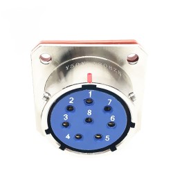 Y50X-188ZK10 Flange Socket 18 Shell Size Bayonet Coupling Solder Cup 8 Pin Nickel Plating Female Socket