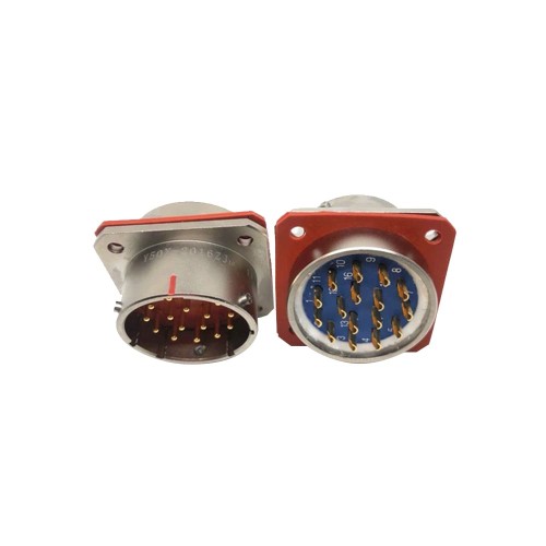 Y50X-2016ZJ10 Flange Socket 20 Shell Size Bayonet Coupling Solder Cup 16 Pin Nickel Plating Male Socket Y50X-2016ZJ10 Flange Socket 20 Shell Size Bayonet Coupling Solder Cup 16 Pin Nickel Plating Male Socket