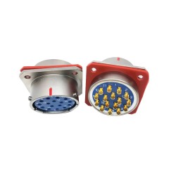Y50X-2016ZK10 Flange Socket 20 Shell Size Bayonet Coupling Solder Cup 16 Pin Nickel Plating Female Socket