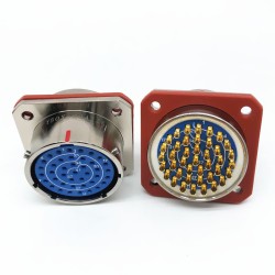 Y50X-2041ZK10 Flange Socket 20 Shell Size Bayonet Coupling Solder Cup 41 Pin Nickel Plating Female Socket