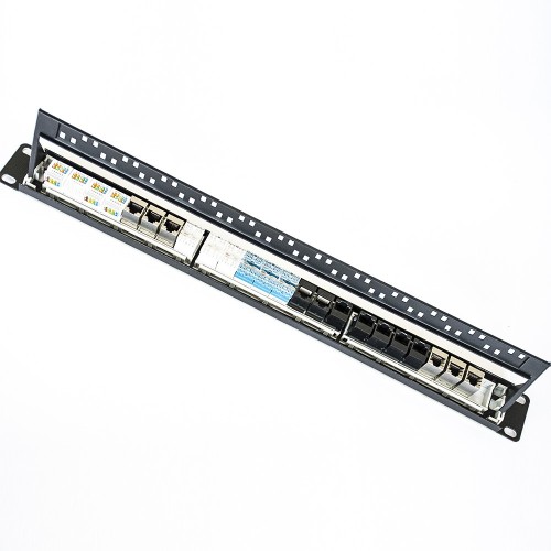 24 Ports Cat6 UTP Patch Panel 19''1U Cat5e With Back Bar 110 Dual IDC 24 Ports Cat6 UTP Patch Panel 19''1U Cat5e With Back Bar 110 Dual IDC