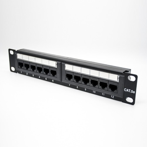 Cat5e Patch Panel 12 Ports Through Hole Panel Mount Cat5e Patch Panel 12 Ports Through Hole Panel Mount