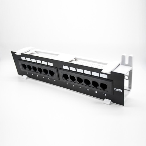 Cat5e Patch Panel 12 Ports Through Hole Panel Mount Cat5e Patch Panel 12 Ports Through Hole Panel Mount
