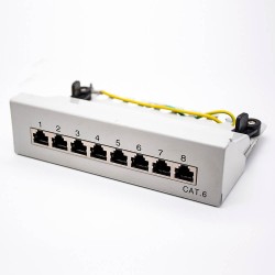Cat6 Patch Panel 1u 8 Ports RJ45 Jack White Shield Network Module