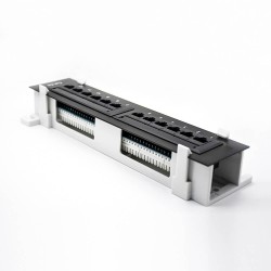 Cat6a Patch Panel 12 Ports 1u RJ45 Keystone Jack Unshield Wall Mounted Type