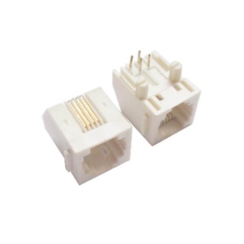 3pcs RJ11 Telephone Jack 6P4C Female White Right Angle Connector without Led 3pcs RJ11 Telephone Jack 6P4C Female White Right Angle Connector without Led