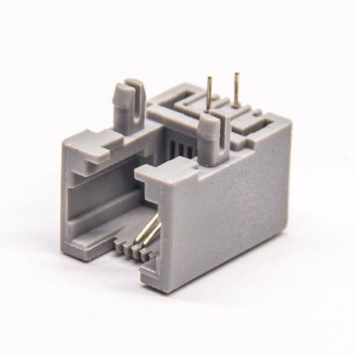 6P2C Socket rj11 Grey Plastic Right Angled DIP Type PCB Mount without LED 6P2C Socket rj11 Grey Plastic Right Angled DIP Type PCB Mount without LED