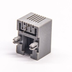 6P2C Socket rj11 Grey Plastic Right Angled DIP Type PCB Mount without LED