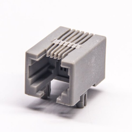 6P2C Socket rj11 Grey Plastic Right Angled DIP Type PCB Mount without LED 6P2C Socket rj11 Grey Plastic Right Angled DIP Type PCB Mount without LED