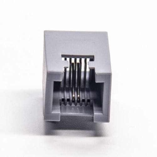 RJ11 Connector Right Angled 6P2C Unshielded Jack Gray Plastic Through Hole PCB Mount RJ11 Connector Right Angled 6P2C Unshielded Jack Gray Plastic Through Hole PCB Mount
