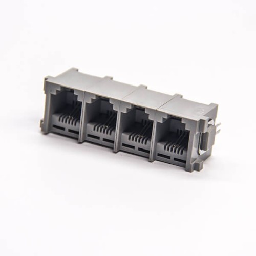 RJ11 Connector Socket 1x4 180 Degree 6P2C DIP for PCB Mount RJ11 Connector Socket 1x4 180 Degree 6P2C DIP for PCB Mount