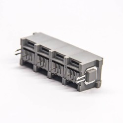 RJ11 Connector Socket 1x4 180 Degree 6P2C DIP for PCB Mount