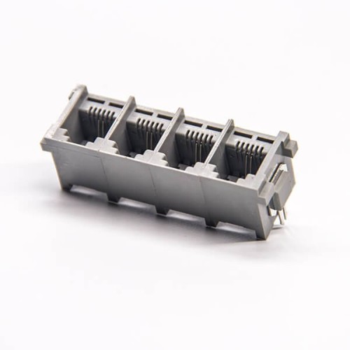 RJ11 Connector Socket 1x4 180 Degree 6P2C DIP for PCB Mount RJ11 Connector Socket 1x4 180 Degree 6P2C DIP for PCB Mount