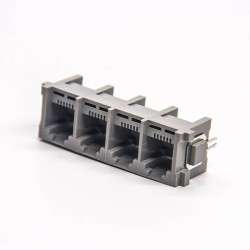 RJ11 Connector Socket 1x4 180 Degree 6P2C DIP for PCB Mount