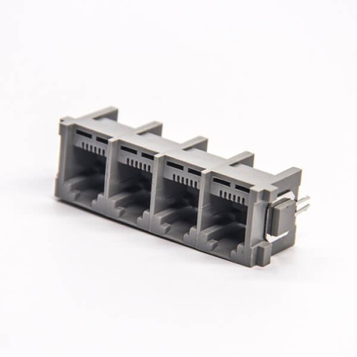 RJ11 Connector Socket 1x4 180 Degree 6P2C DIP for PCB Mount RJ11 Connector Socket 1x4 180 Degree 6P2C DIP for PCB Mount