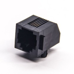 RJ11 Female 1 Port 4P4C Unshielded Jack Through Hole for PCB Mount