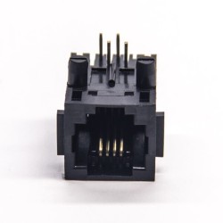 RJ11 Female 1 Port 4P4C Unshielded Jack Through Hole for PCB Mount