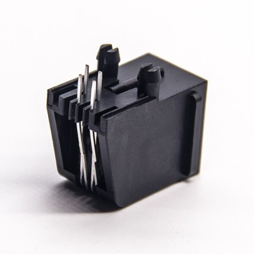 RJ11 Socket 2P2C Unshielded Connector Through Hole Black Shell RJ11 Socket 2P2C Unshielded Connector Through Hole Black Shell