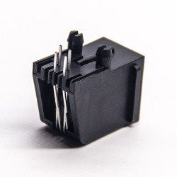 RJ11 Socket 2P2C Unshielded Connector Through Hole Black Shell 30pcs