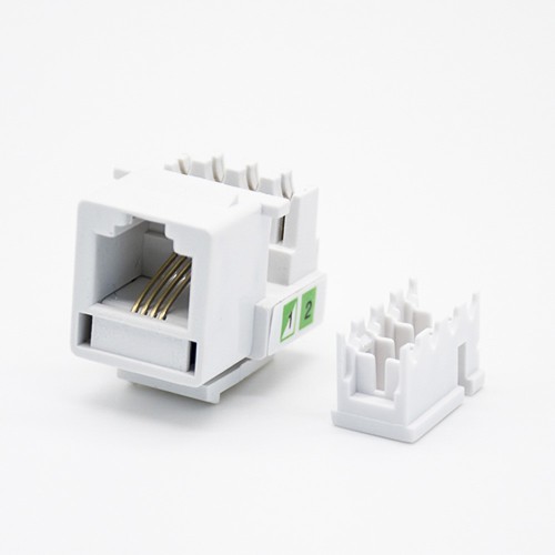 RJ11 Socket Module 4P4C Single Port White PCB Mount Unshielded CAT3 RJ11 Socket Module 4P4C Single Port White PCB Mount Unshielded CAT3