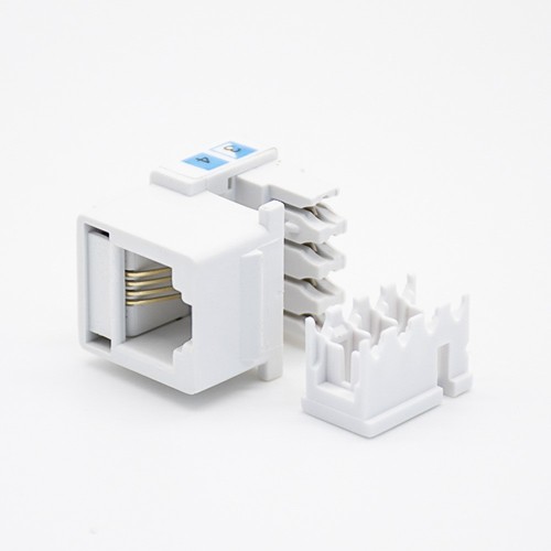 RJ11 Socket Module 4P4C Single Port White PCB Mount Unshielded CAT3 RJ11 Socket Module 4P4C Single Port White PCB Mount Unshielded CAT3