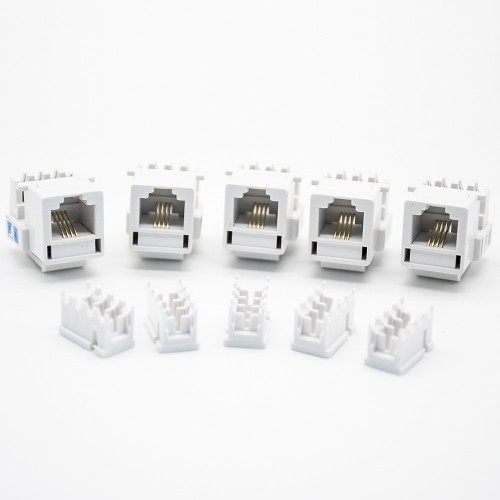 RJ11 Socket Module 4P4C Single Port White PCB Mount Unshielded CAT3 RJ11 Socket Module 4P4C Single Port White PCB Mount Unshielded CAT3