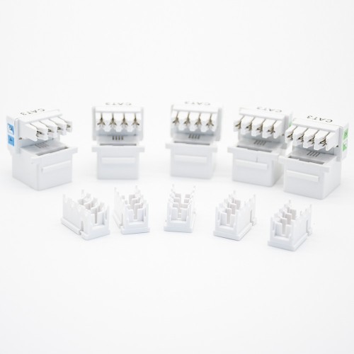 RJ11 Socket Module 4P4C Single Port White PCB Mount Unshielded CAT3 RJ11 Socket Module 4P4C Single Port White PCB Mount Unshielded CAT3