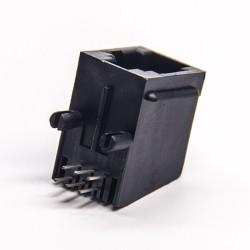 RJ11 Unshielded Connector 6P6C DIP Type Plastic Shell Without LED 30pcs
