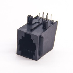 RJ11 Unshielded Connector 6P6C DIP Type Plastic Shell Without LED 30pcs