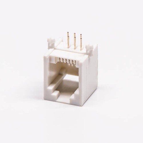 5pcs Female RJ12 Connectors 1 Port 6P White Right Angle Gold Plated Without LED 5pcs Female RJ12 Connectors 1 Port 6P White Right Angle Gold Plated Without LED