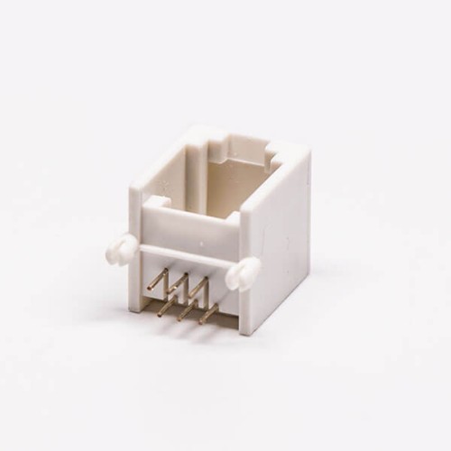 5pcs Female RJ12 Connectors 1 Port 6P White Right Angle Gold Plated Without LED 5pcs Female RJ12 Connectors 1 Port 6P White Right Angle Gold Plated Without LED