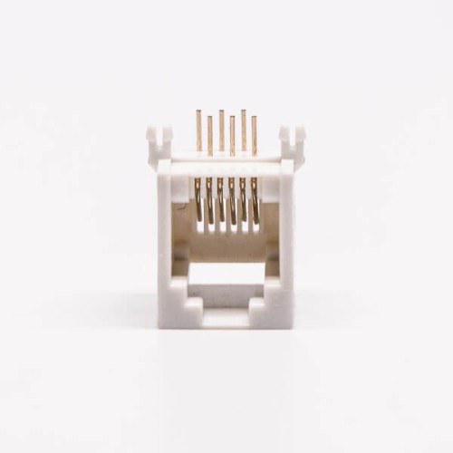 5pcs Female RJ12 Connectors 1 Port 6P White Right Angle Gold Plated Without LED 5pcs Female RJ12 Connectors 1 Port 6P White Right Angle Gold Plated Without LED