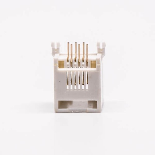 5pcs Female RJ12 Connectors 1 Port 6P White Right Angle Gold Plated Without LED 5pcs Female RJ12 Connectors 1 Port 6P White Right Angle Gold Plated Without LED