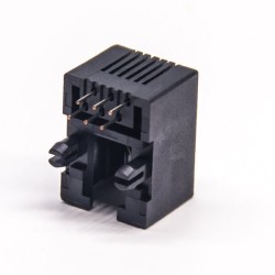 6P6C Modular Connector RJ12 Connector 90 Degree Through Hole Unshielded