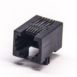 6P6C Modular Connector RJ12 Connector 90 Degree Through Hole Unshielded