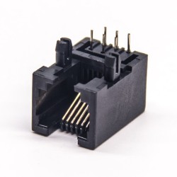 6P6C Modular Connector RJ12 Connector 90 Degree Through Hole Unshielded 30pcs